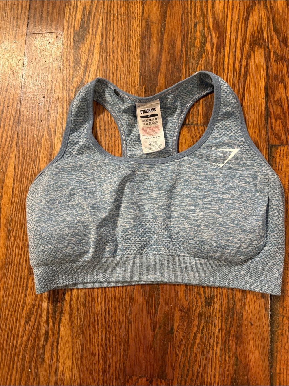 🎉Gymshark Seamless Racerback Sports Bra - Heather Light Blue